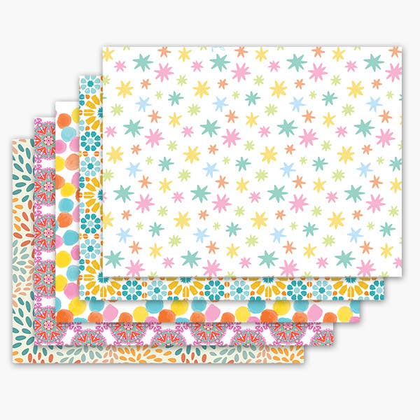 Classic Print Tissue Paper Bulk Packed Sheets: Cabana Squares / 12 Pack / 20x30"