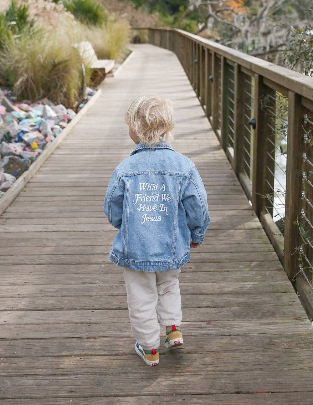 What a Friend in Jesus Kids Denim Jacket: 10Y