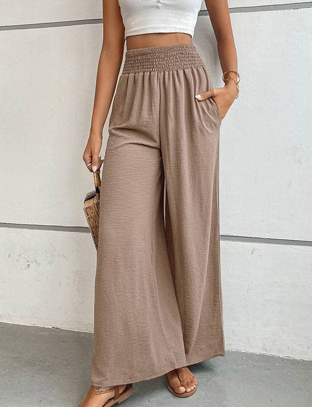Simple Flared Wide-Leg Pants: Black / XL