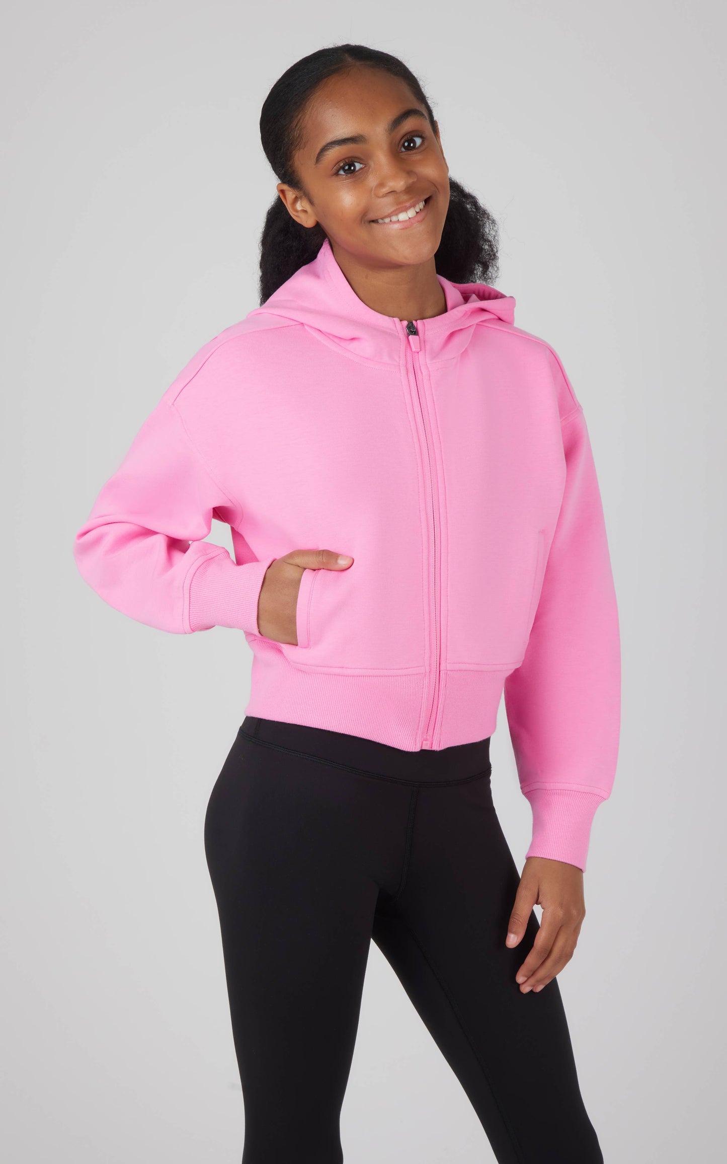 Girls Scuba Full Zip Everyday Hoodie Jacket: PAISLEY PURPLE