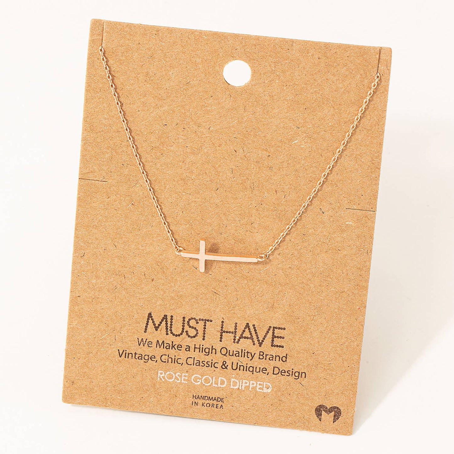 Side Cross Pendant Necklace: S