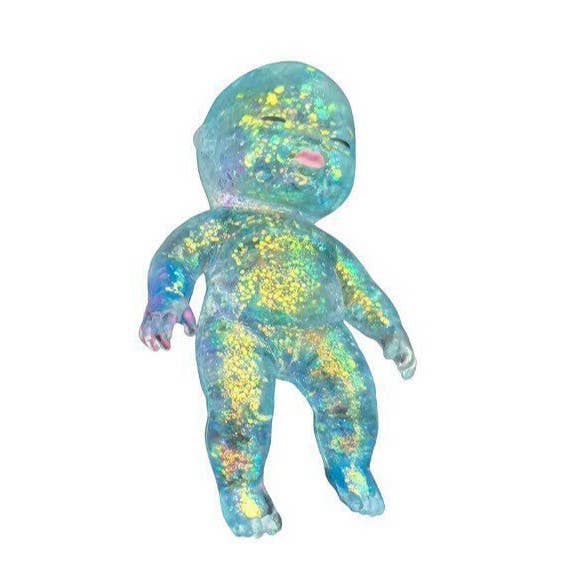 Glitter TPR Natasha Squishy Squeeze Toy - Stress Relief : Blue