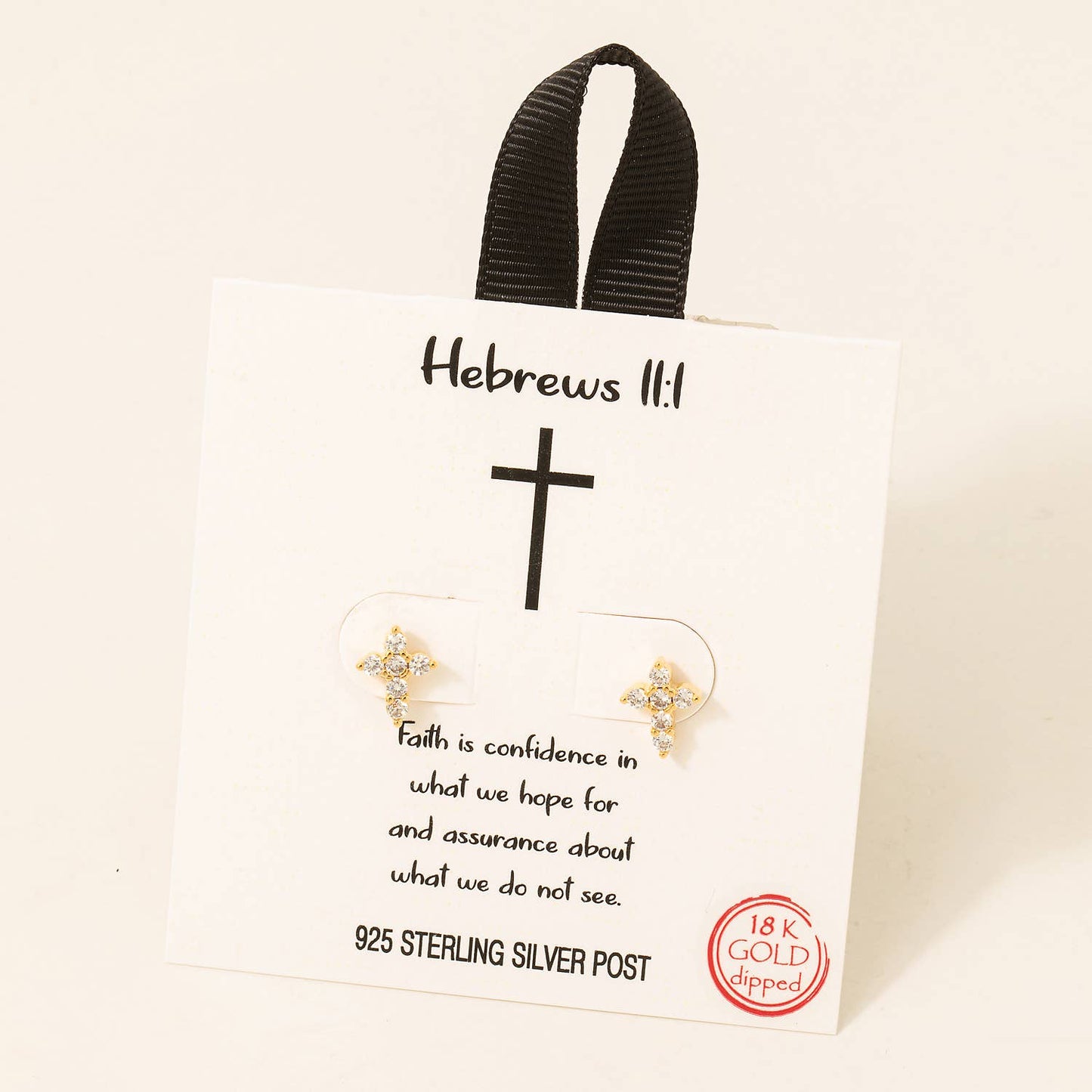 Gold Dipped Studded Cross Earrings: G