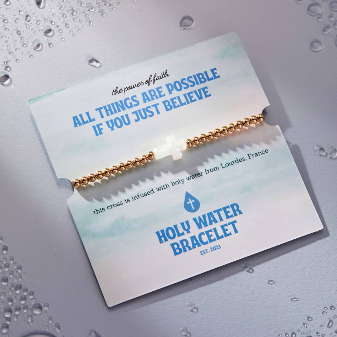 HOLY WATER STRETCH BRACELET: Yellow Gold