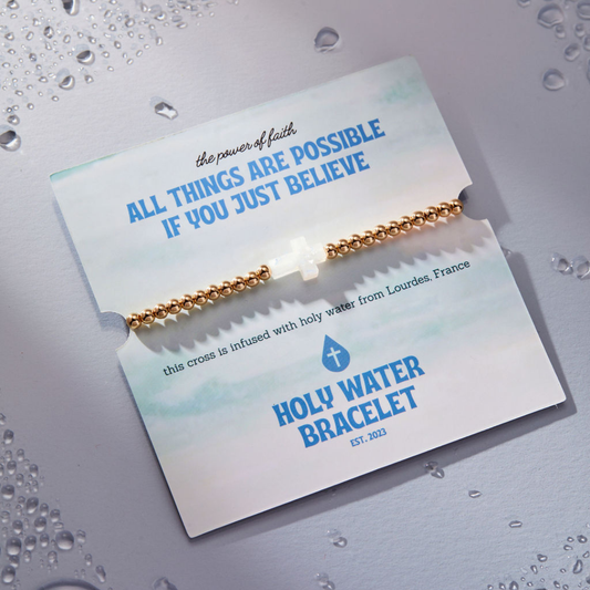 HOLY WATER STRETCH BRACELET: Yellow Gold