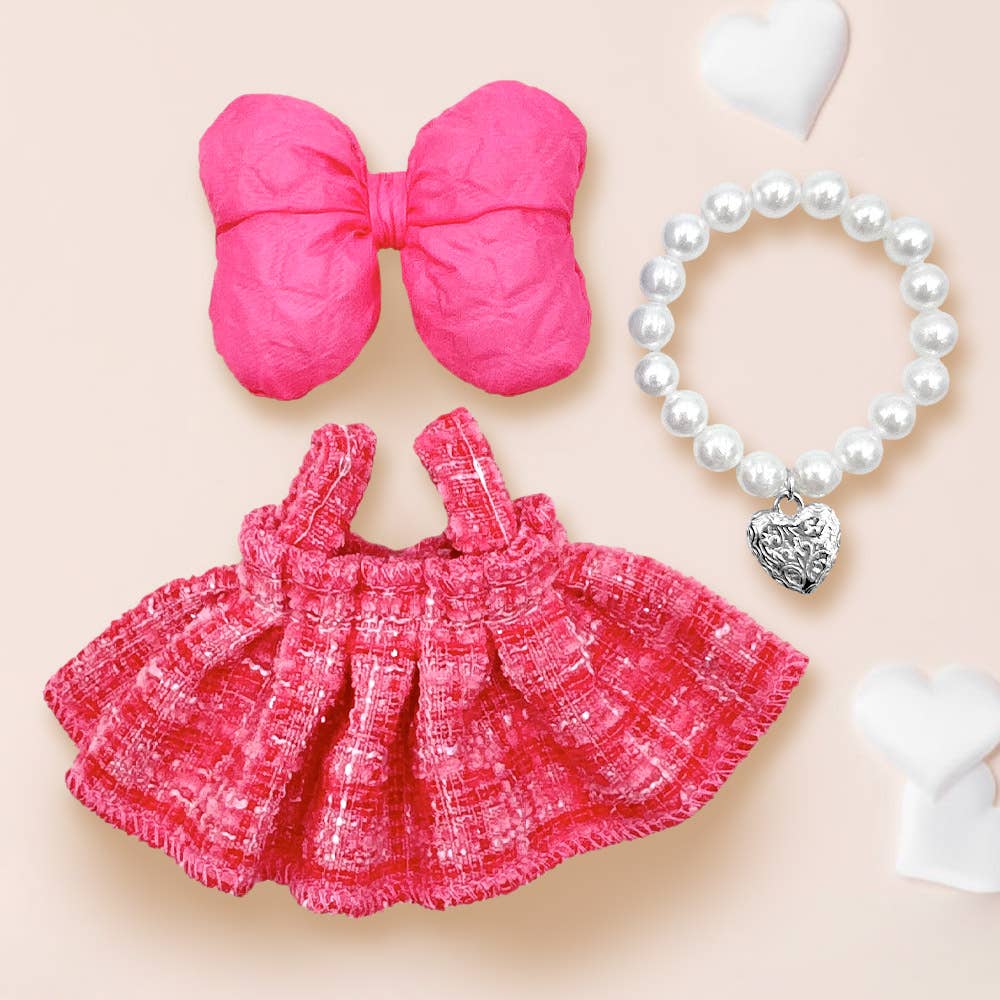 Adorable Labubu Compatible Mini Dress Outfit Set: Blue