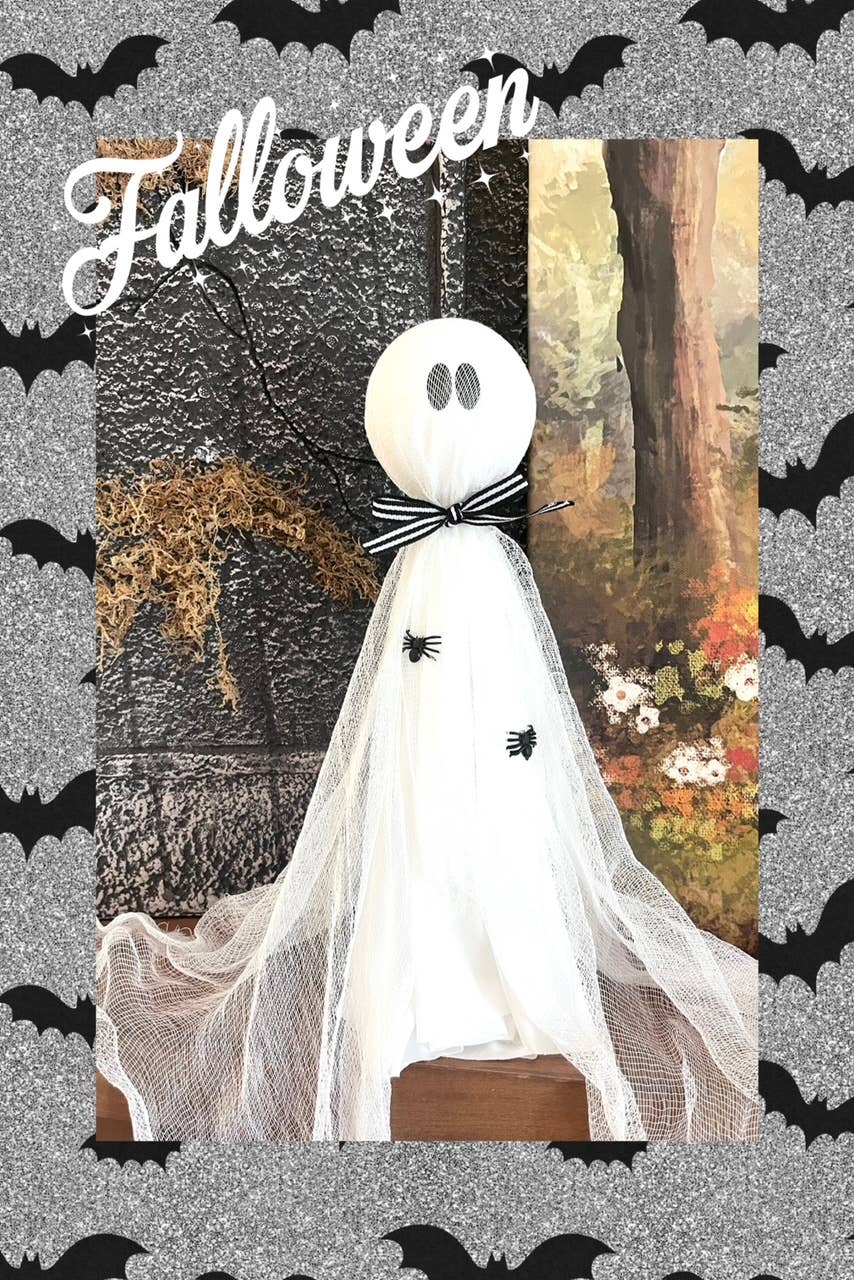 Rustic Primitive Halloween Draping Ghost Home Decor