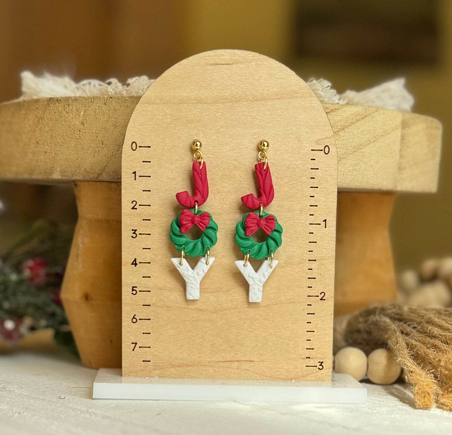 Holiday  Earrings  : Red Bows