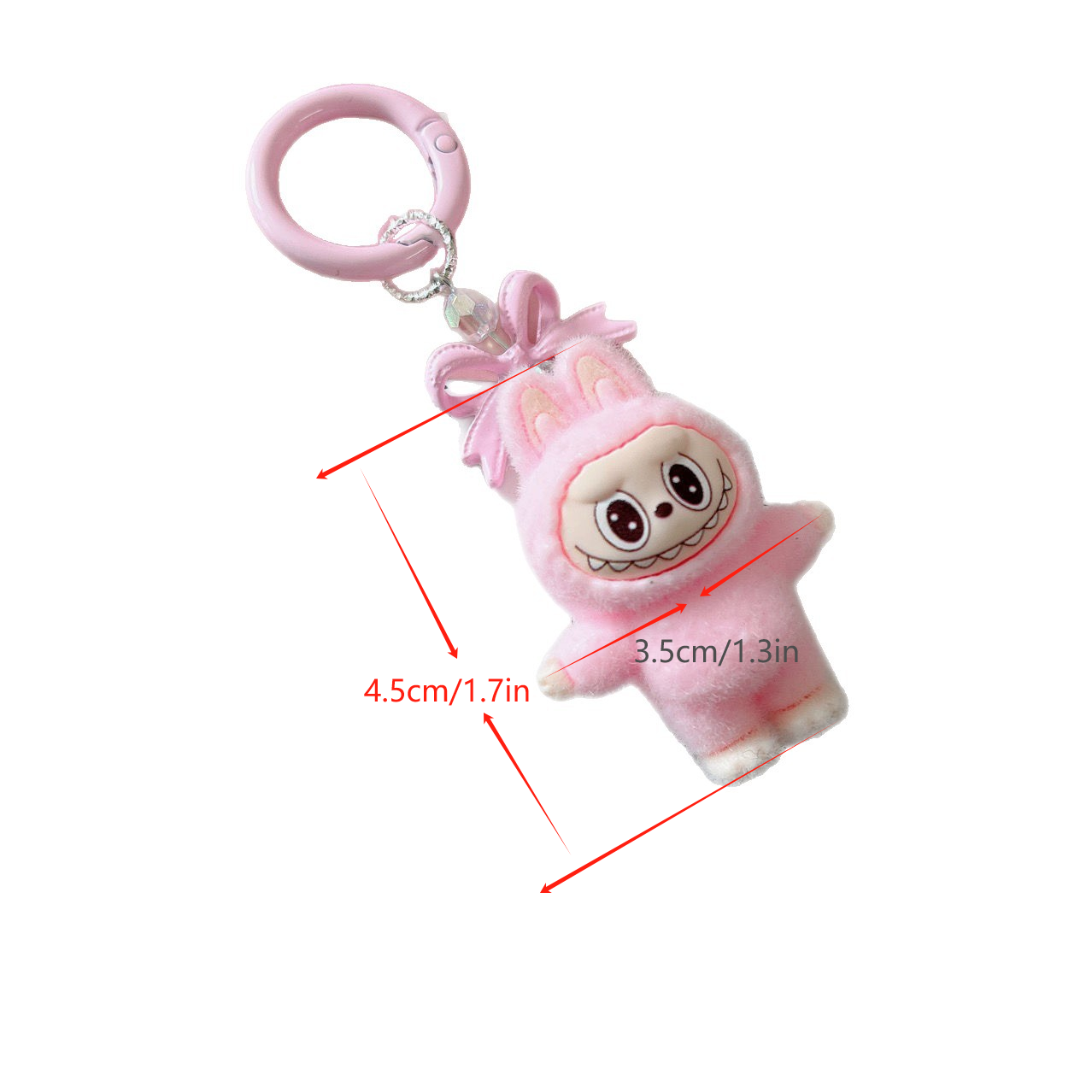 Fluffy Labubu Bow keychain Bow bag charm thank you gift: 10PC-Set
