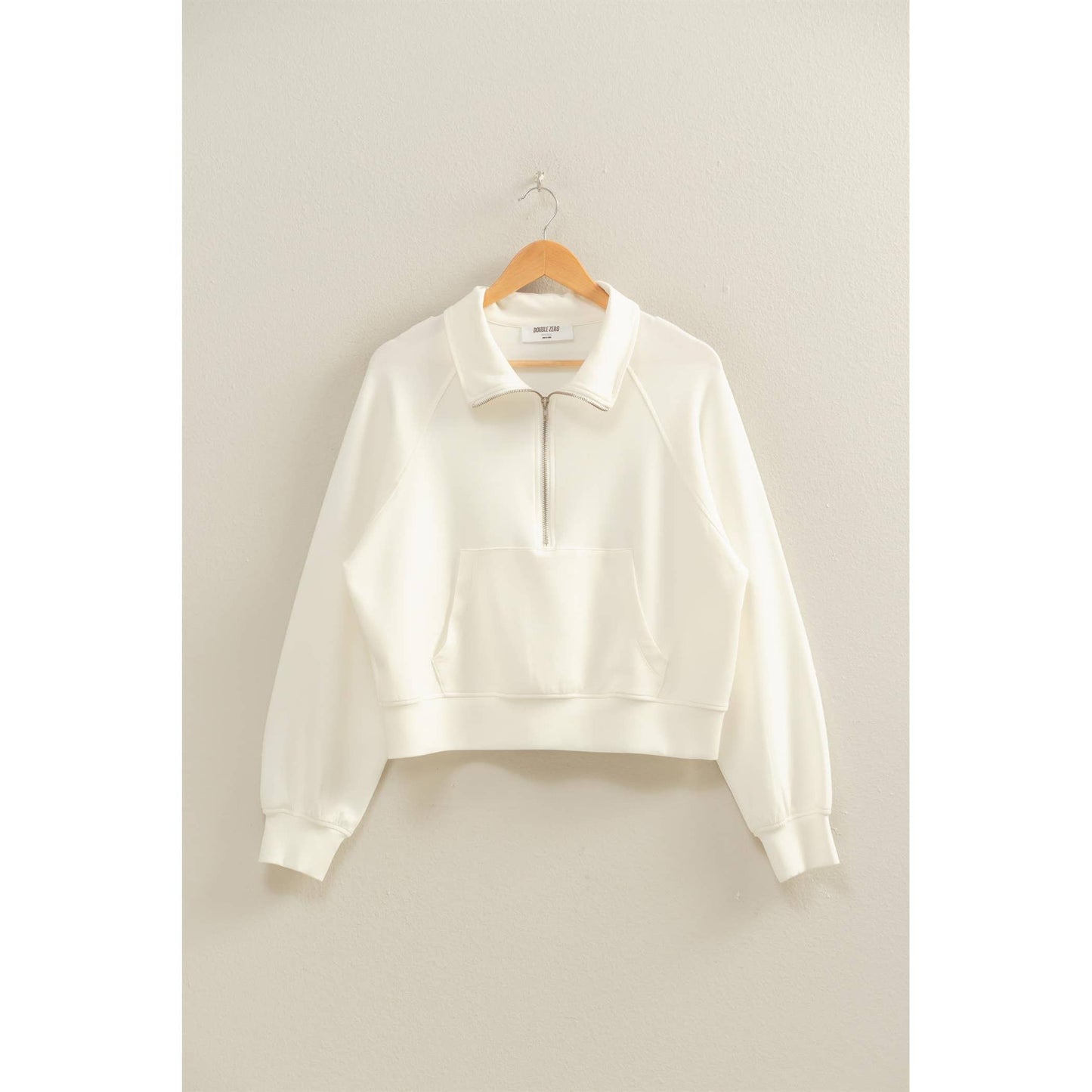Scuba Half Zip-Up High Neck Collar Sweatshirt: BLACK / S-M-L(2-2-2)