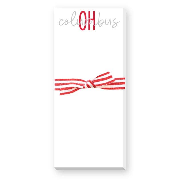 CITY AND STATE SKINNIE NOTEPAD: RED AND GRAY