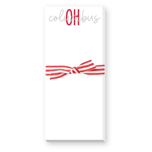 CITY AND STATE SKINNIE NOTEPAD: RED AND GRAY