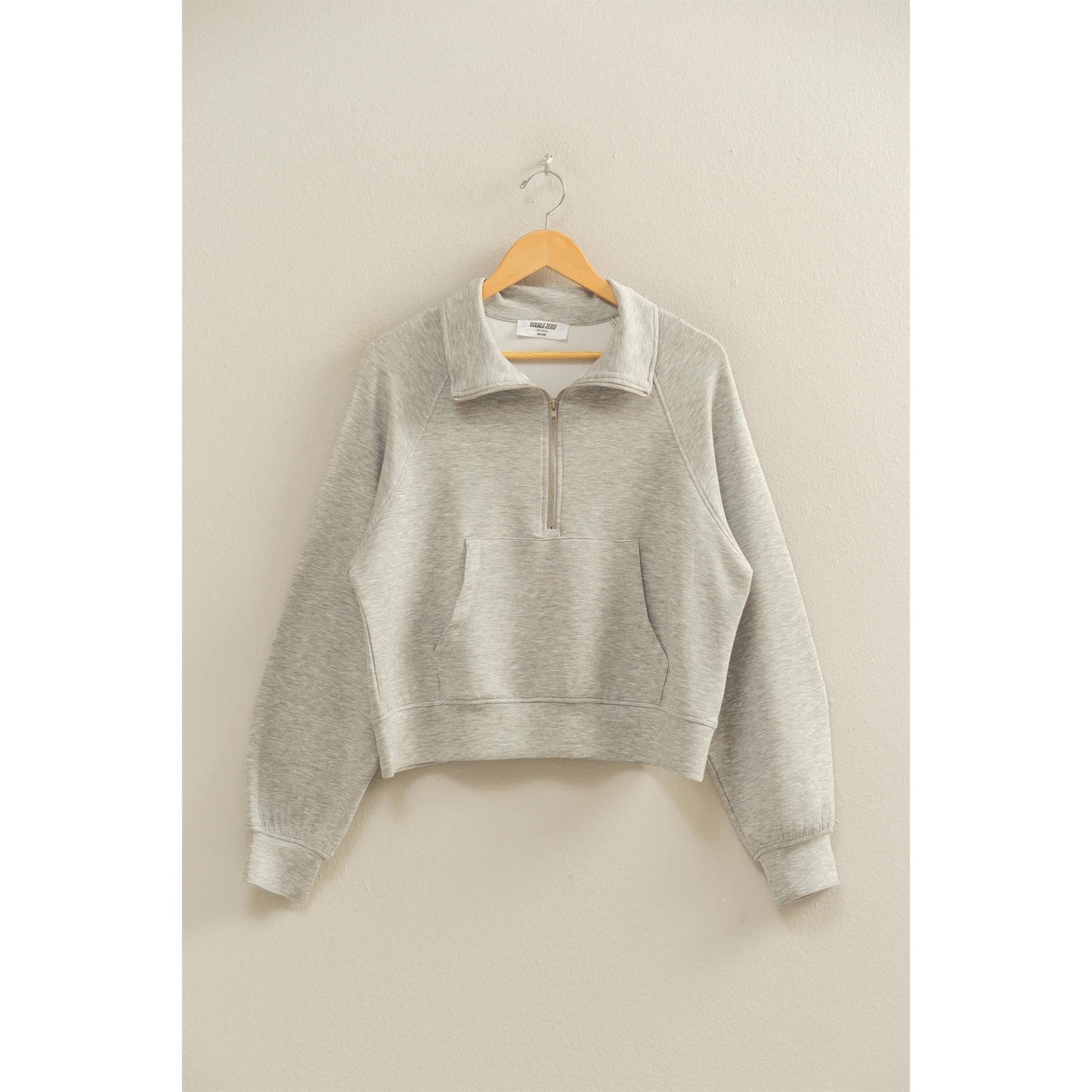 Scuba Half Zip-Up High Neck Collar Sweatshirt: DEEP GREEN / S-M-L(2-2-2)