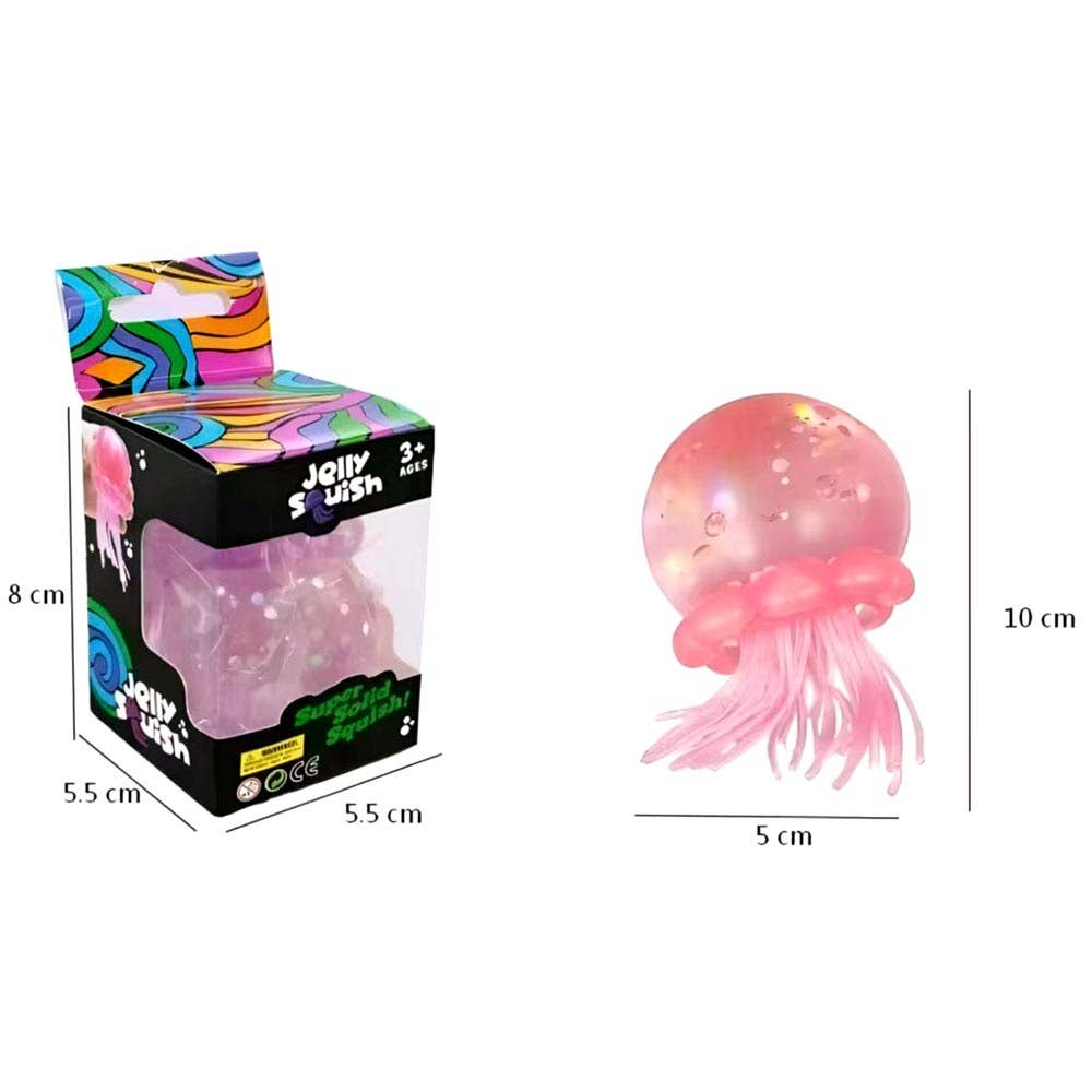 12PCS - Glitter Jellyfish Squeeze Squishy Stress Relief Toy