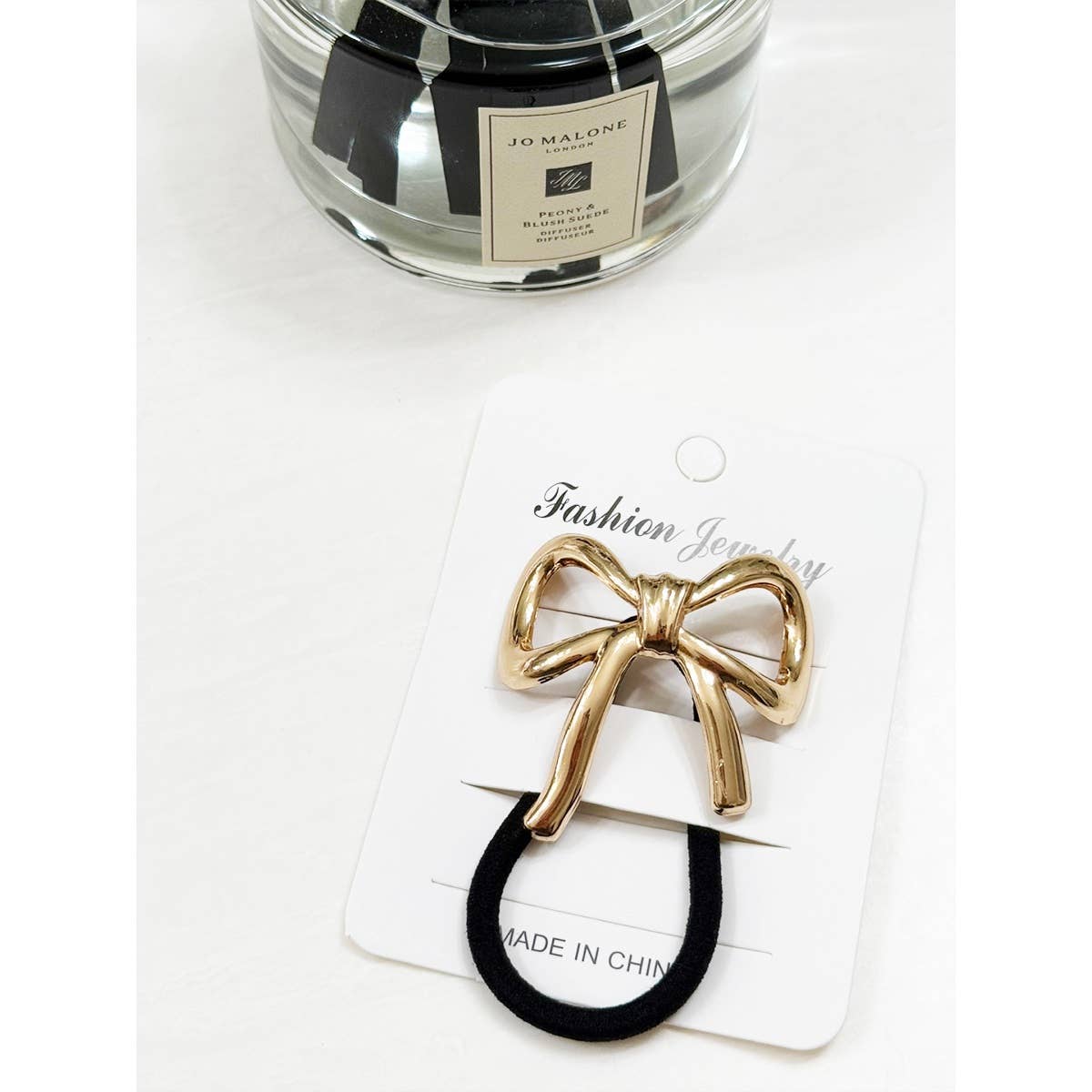 Gold Metal Bow Ponytail Holder: MIX COLOR / ONE(12)