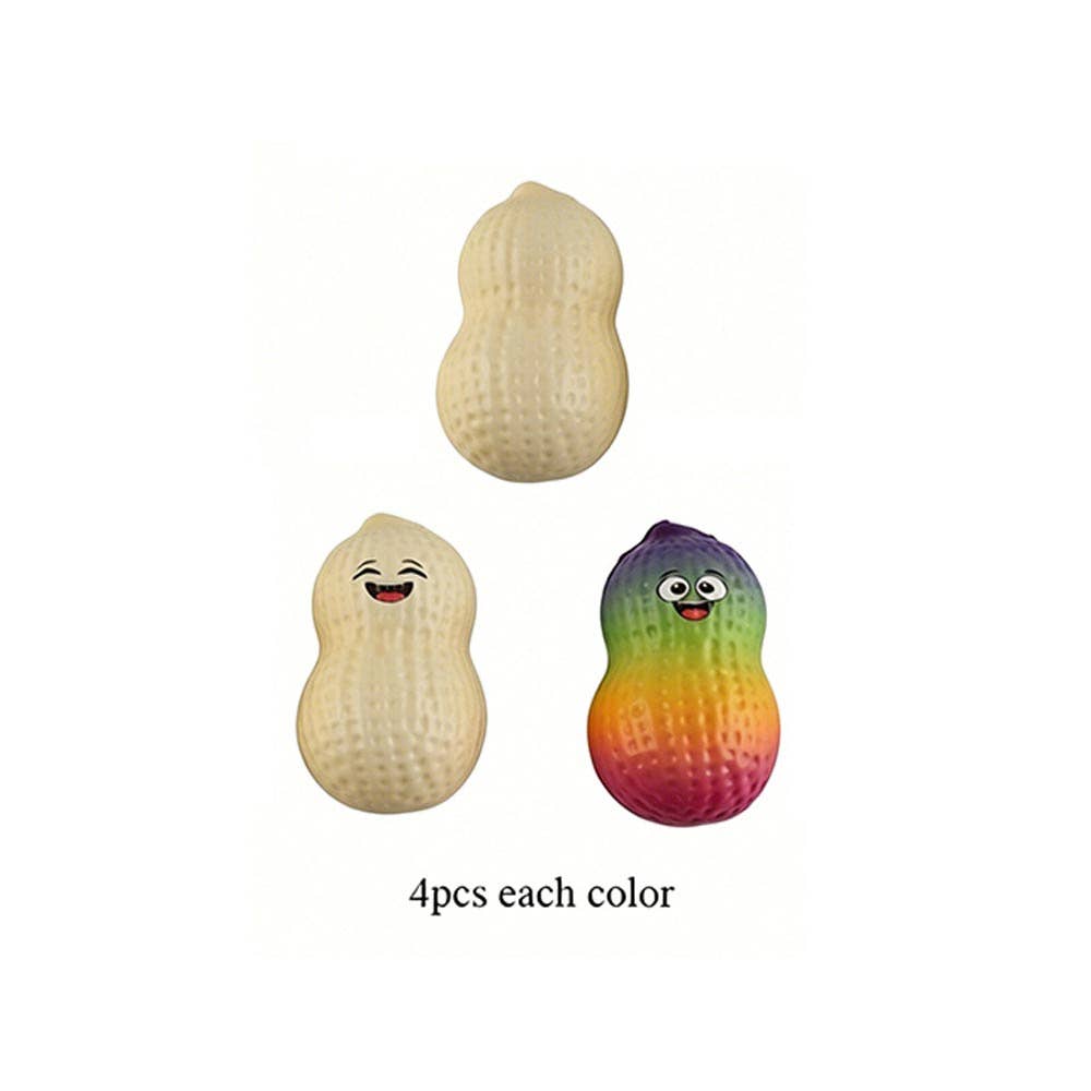 12PCS -  Peanut Squeeze Squishy Stress Relief Toy
