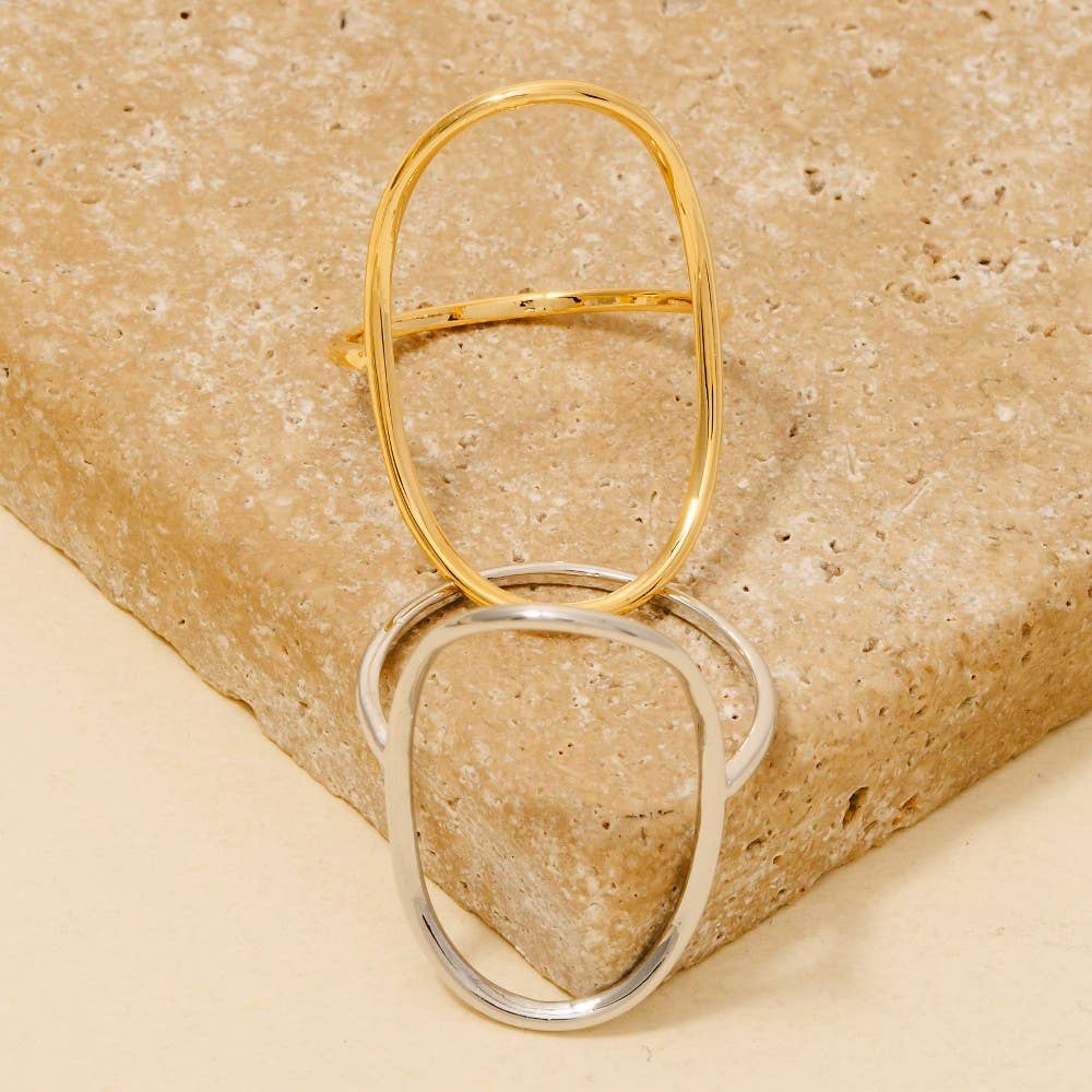 Curved Oval Minimalist Ring: G