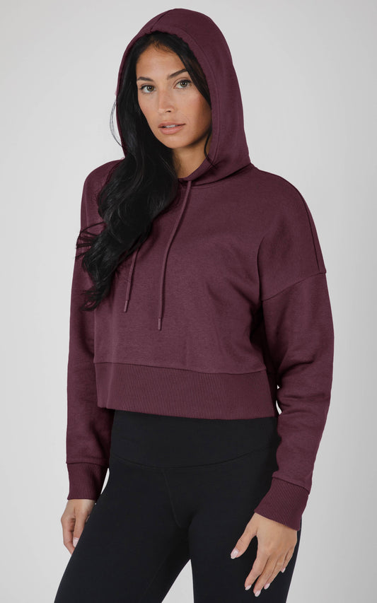 Women's Lux Fleece Solid Pullover Hoodie : Windsor Wine