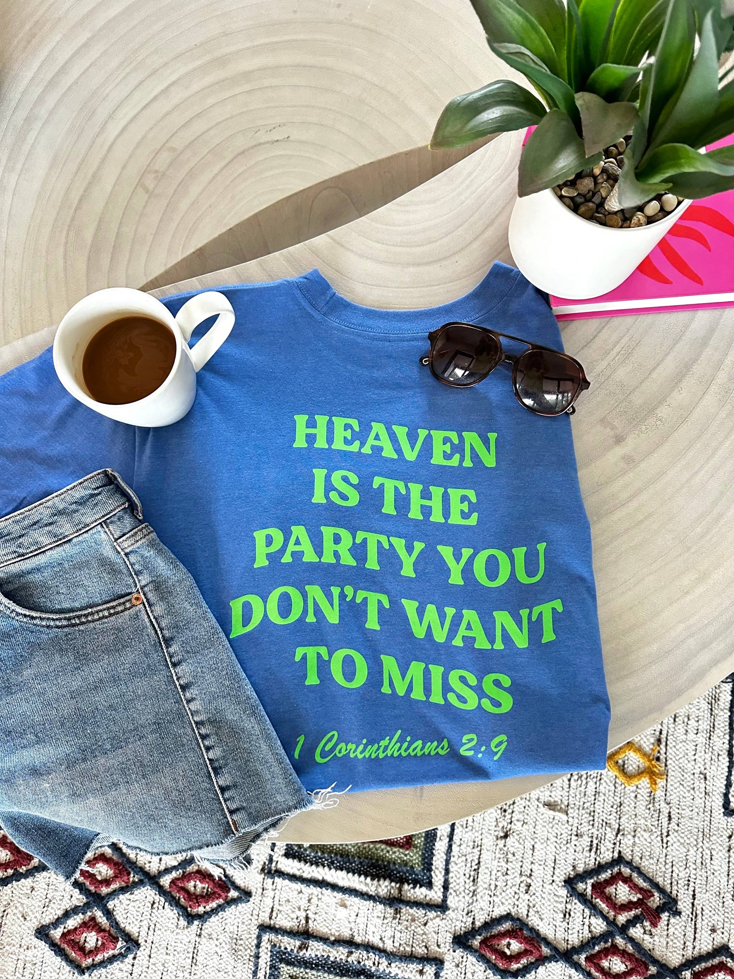 Heaven Is The Party- SS (Flo Blue): XL