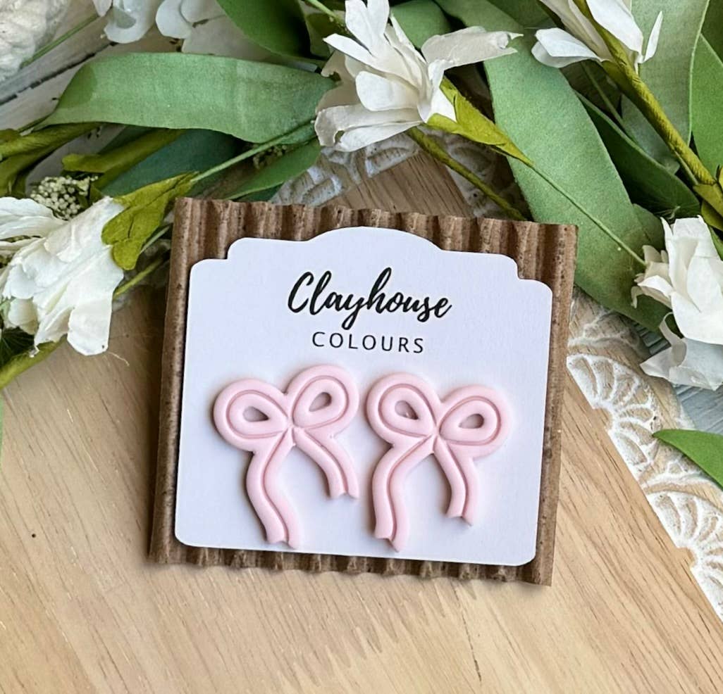Bow Stud Earrings: Mint