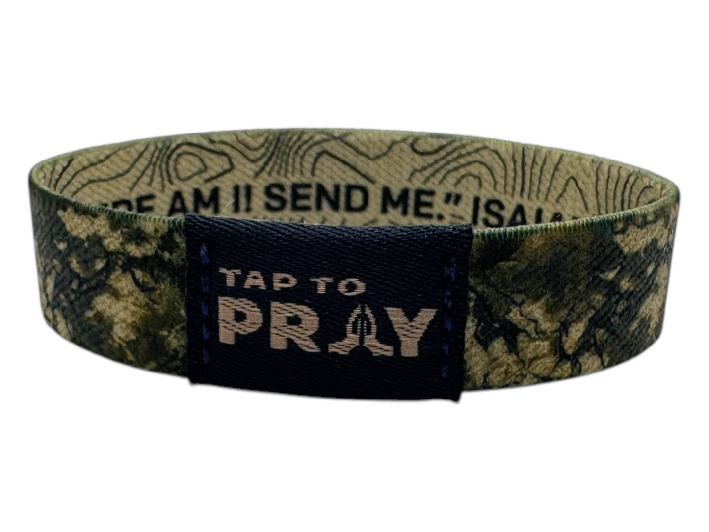 Tap To Pray™ Wristbands - Valor Camo & Isaiah 6:8: Small