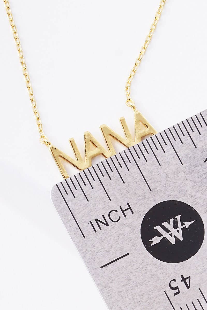 Gold Plated Bold Letter NANA Necklace: Gold