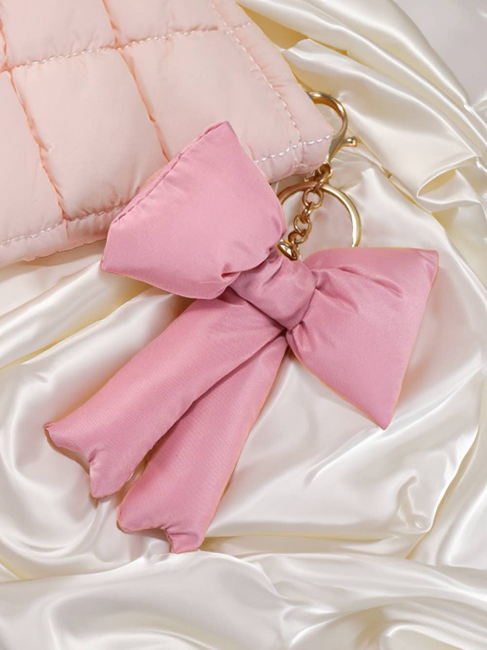 Valentine Cute 3D Bow Knot Keychain: Gingham