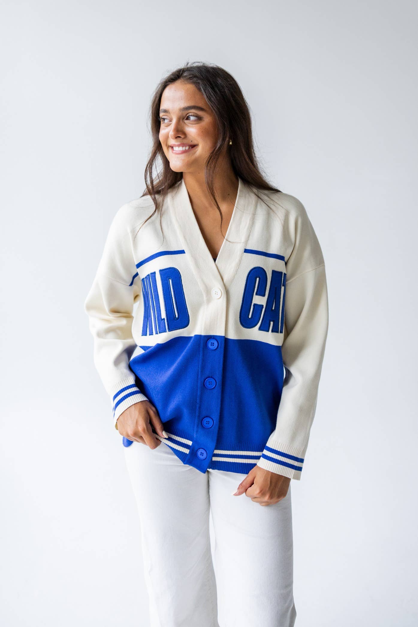 Kentucky Carley Lux Cardigan: ROYALIVORY / L