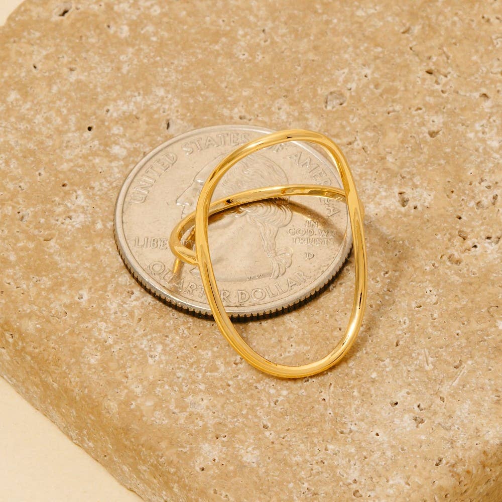 Curved Oval Minimalist Ring: G