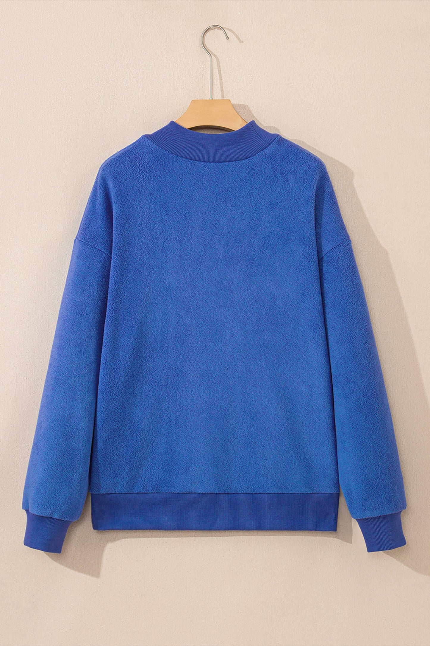 66Love Solid Oversize Reversible Mock Neck Sweatshirt (S-XL): Purple / Missy / S