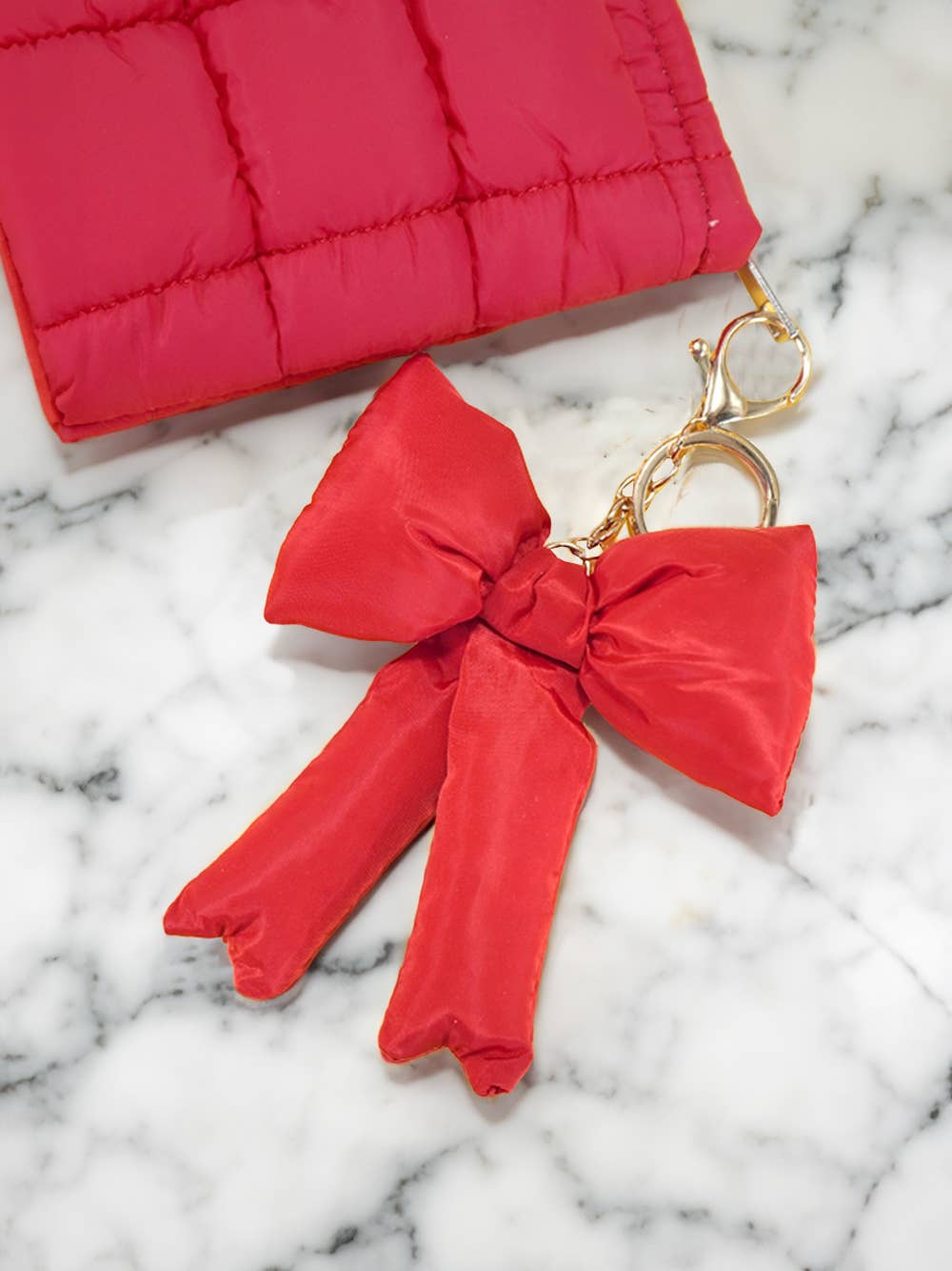 Valentine Cute 3D Bow Knot Keychain: Gingham