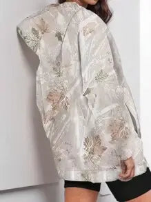 Trendy Viral Forest Camo print oversized hoodie: Grey / M