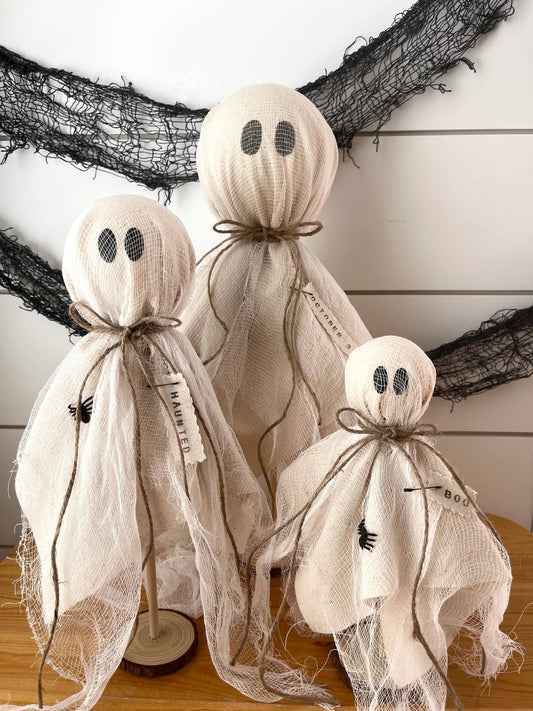 Rustic Primitive Halloween Ghost Home Decor-3 Sizes: Small