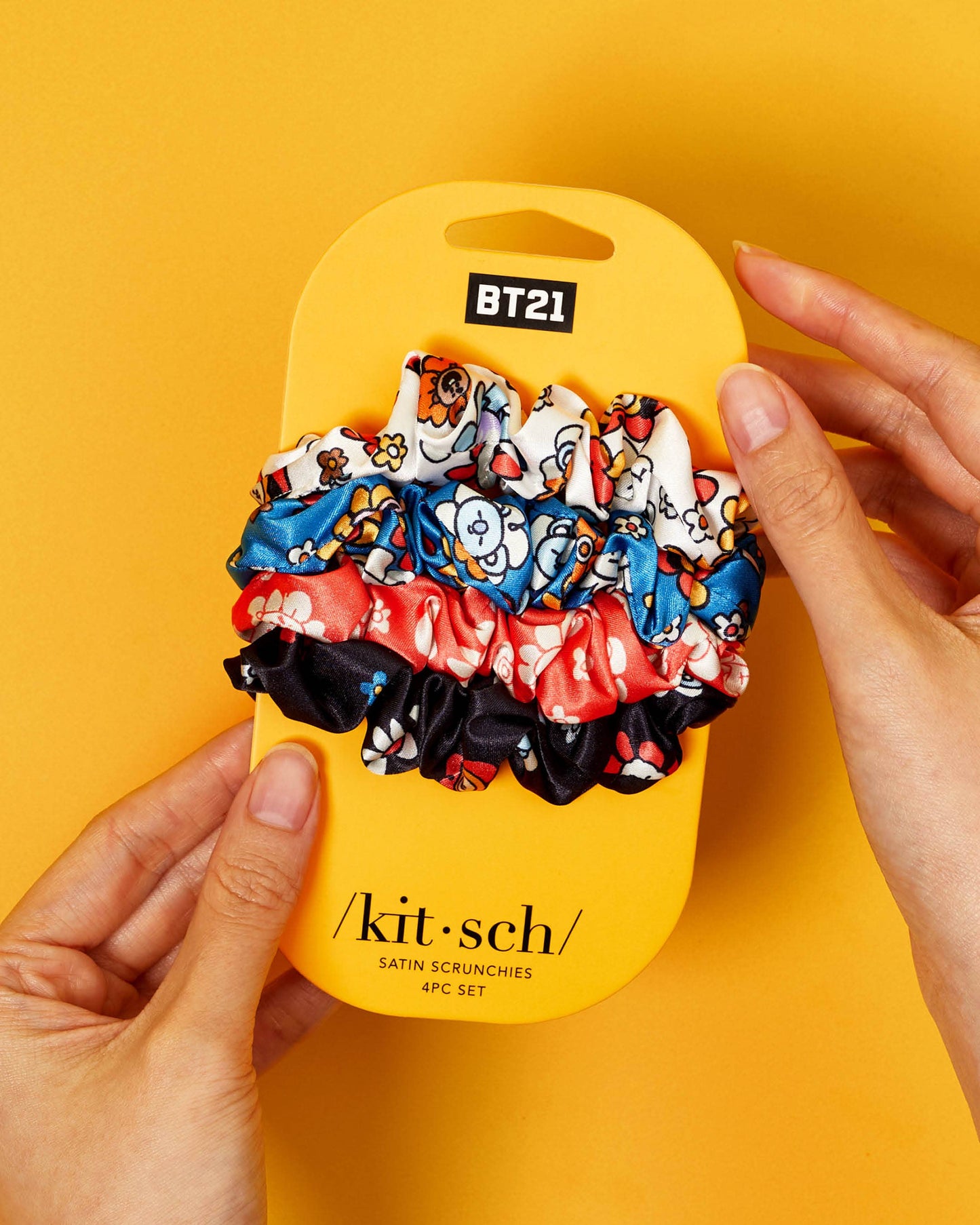 BT21 x Kitsch  Satin Sleep Scrunchies 4pc Set