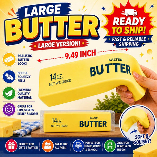 Jumbo Butter Squishy – Extra Large “14oz Butter” Stress Toy