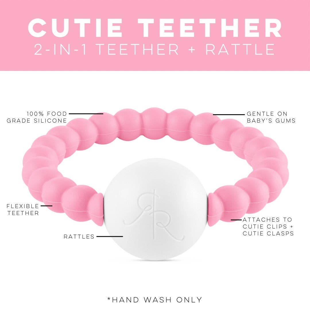 Cutie Teether Rattle: Blue Clear