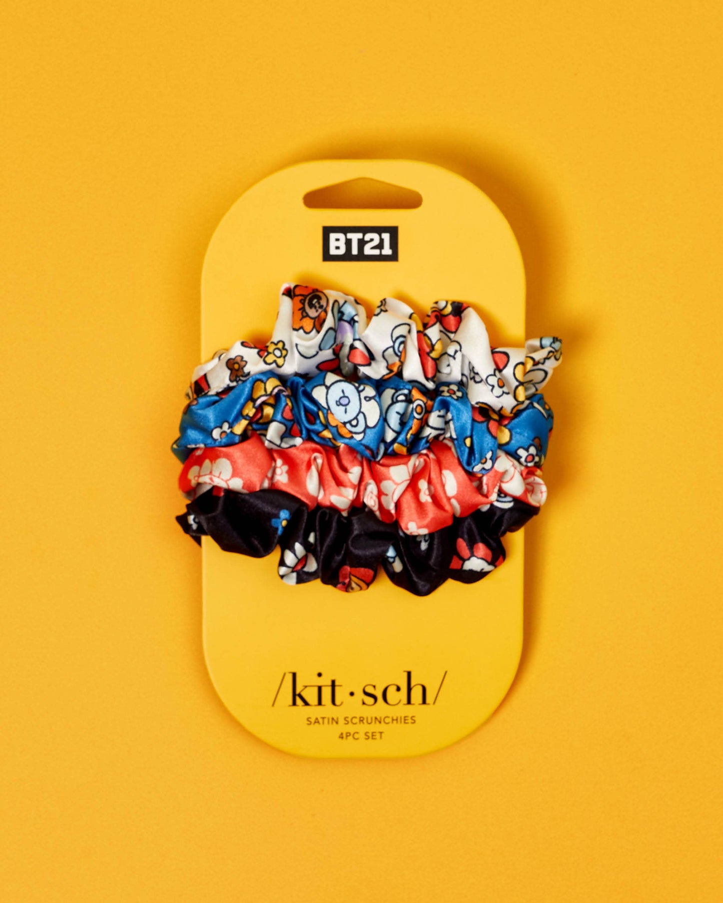 BT21 x Kitsch  Satin Sleep Scrunchies 4pc Set