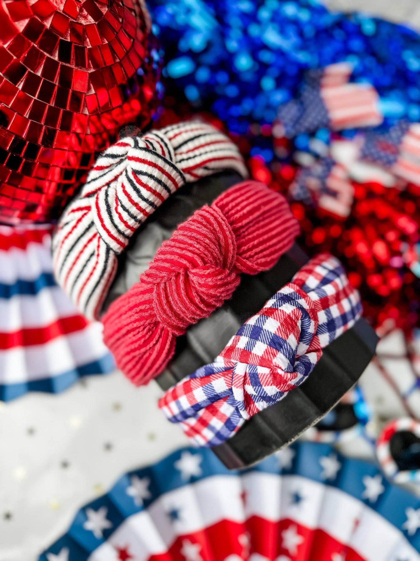 Party In The USA Structured Headband • 3 Prints: Gingham