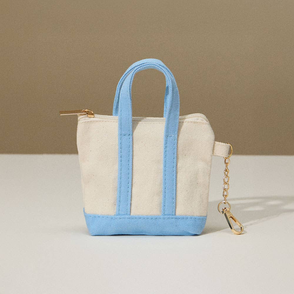 Mini Canvas Pouch Bag / Bag Charm: TAUPE