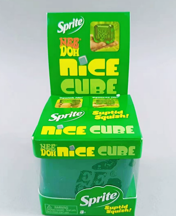 Nice Cube Soda Themed TPR Squishy Ice Cube Fidget Toy: Orange