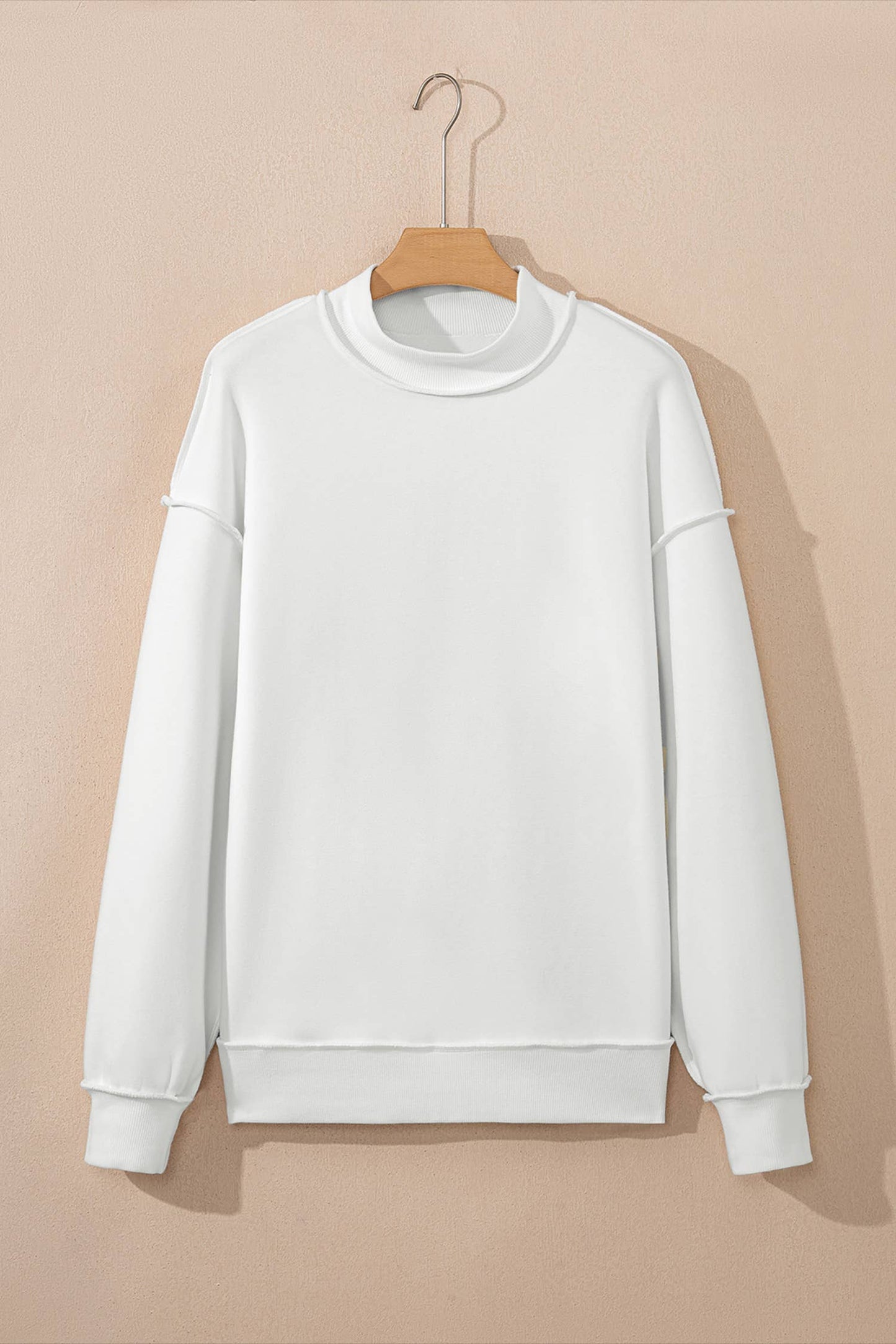 66Love Solid Oversize Reversible Mock Neck Sweatshirt (S-XL): Purple / Missy / S