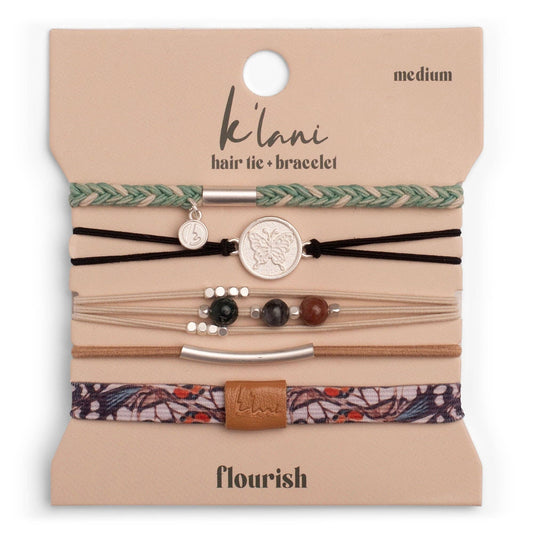 "Flourish" Natural Butterfly Hair Tie Bracelets: Small