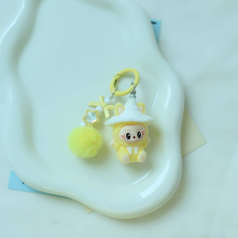 Velvet Wizard Labubu Doll Keychain: Darkblue / M