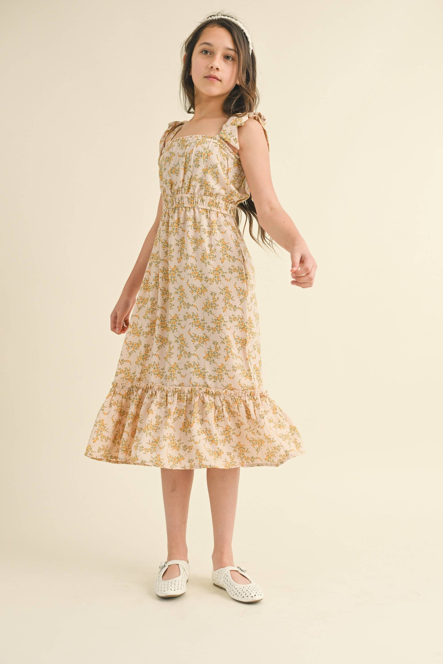 TWEEN GIRLS KIDS STRAPPY JULIETTE WAIST MIDI DRESS (7-12): 8