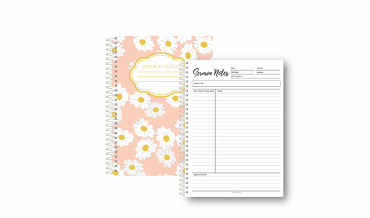 Sermon Notes Spiral-bound journal, 40 pages: Half Size- 5.5"x8.5"