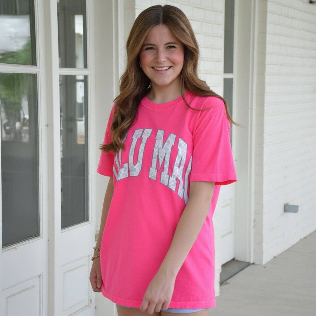 LM-CM-1000 Camo Adult Neon Pink Comfort Colors Tee: Neon Pink / Large