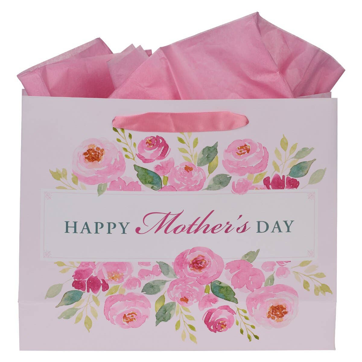 Gift Bag w/ Card LG Landscape Pink/Teal Happy Mother's Day
