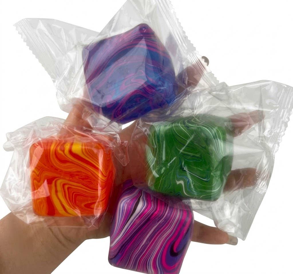 Ice Cube Squeeze Toy - Ultimate Stress Relieve: Orange