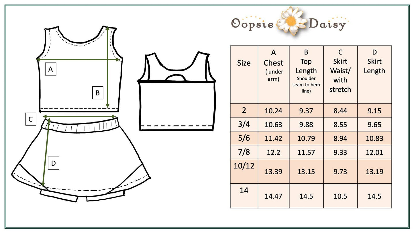 Girls White Peach 2 Piece Athletic Active Skirted Sport Set: 10/12