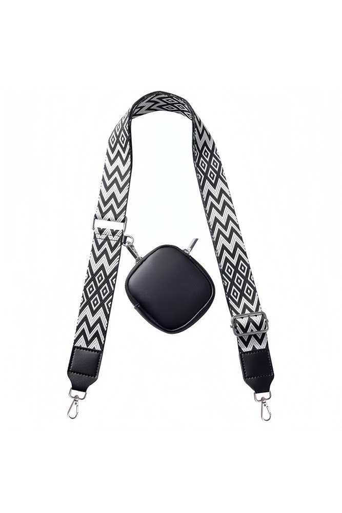 Crossbody Adjustable Purse Lanyard ZK2264: Black / One Size